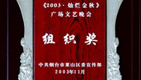 2003年萊山區(qū)廣場文藝晚會(huì)組織獎(jiǎng)